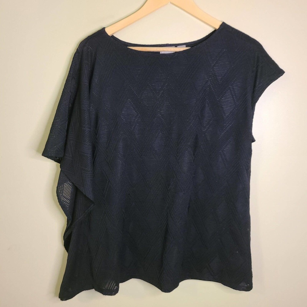 Chico's Blouse Black Diamond Pattern Textured One… - image 2